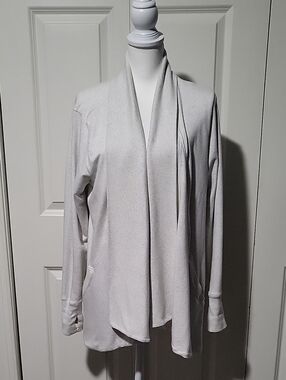 Athleta Pranayama Wrap Cardigan Women’s XL Gray Heather Open Front Cozy